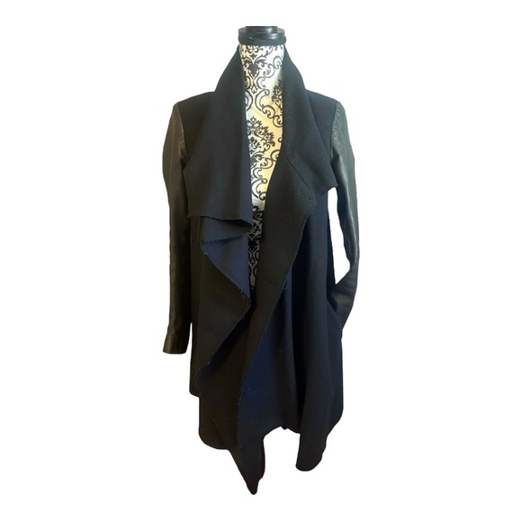 All Saints Jackets & Blazers - ALL SAINTS Hyde Monument Wool and Leather Blend Coat